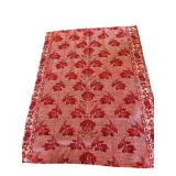 Red Floral Damask Floor Rug 90 x 69 in - Border Pattern