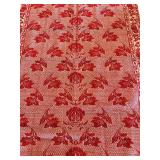 Red Floral Damask Floor Rug 90 x 69 in - Border Pattern