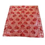 Red Floral Damask Floor Rug 90 x 69 in - Border Pattern