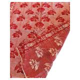 Red Floral Damask Floor Rug 90 x 69 in - Border Pattern
