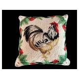 Rooster Pattern Throw Pillow 17x17 - Decorative Accent Cushion