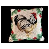 Rooster Pattern Throw Pillow 17x17 - Decorative Accent Cushion