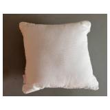 Heart Pattern Throw Pillow 13x13 - Cream With Pink/Red Heart