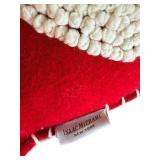 Isaac Mizrahi New York - Heart-Tufted Throw Pillow 16x16 Red with Cream Hearts