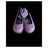Waldläufer Dragon Print Purple Suede Mary Jane Shoes - Women