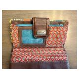 Fossil Patchwork Leather Wallet with Zipper Coin Pocket and ID Window