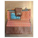 Fossil Patchwork Leather Wallet with Zipper Coin Pocket and ID Window