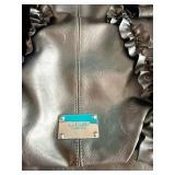 Nine West Metallic Tote Bag with Ruched Front - Bronze