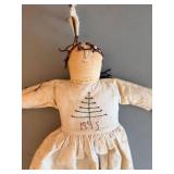 Handmade Rag Doll with Embroidered Tree Motif - 1995
