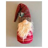 12-Inch Christmas Gnome Ornament - Red Hat, Faux Fur Beard, Pine Cone Accent