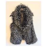 Grass Collections Faux Fur Vest - Gray/Black