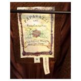 Papparazzi by Biz Floral Embroidered Brown Wool Coat - Size M