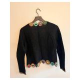 Beyond Threads Multicolor Crochet Circle Cardigan - Size M, Made in Peru