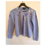 Icelandic Design Floral Embroidered Knit Cardigan - Women