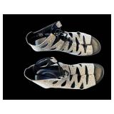 Glitter Strappy Gladiator Sandals - Open-Toe Cut-Out Design - EU Size 38