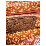 Patchwork Stripe Crossbody Bag - Multicolor Fabric & Brown Trim