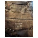 Black Leather Bucket Bag - Drawstring Closure & Adjustable Shoulder Strap