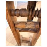 Antique Wooden Hand-Cranked Press with Three-Arm Clamp