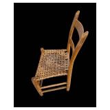 Wooden Chair with Woven Rush Seat - Vintage Child