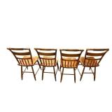 Antique Floral Back Dining Chairs - Set of 4, Solid Wood
