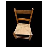 Ladder-Back Wooden Chair - Rush Seat, Rustic Vintage