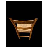 Ladder-Back Wooden Chair - Rush Seat, Rustic Vintage