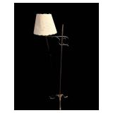 Vintage Iron Floor Lamp with Embossed Shade - 55 in Tall