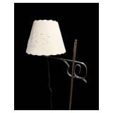 Vintage Iron Floor Lamp with Embossed Shade - 55 in Tall