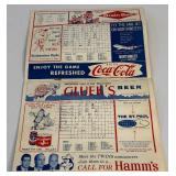 1962 Minnesota Twins Official Program and Scorecard - Vintage Baseball
