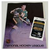 Giles Gilbert Signed Minnesota North Stars NHL Official Magazine With JSA COA - Vintage Hockey