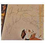 Jean Beliveau, Giles Gilbert, Ted Harris Signed NHL Official Magazine With JSA COA - Vintage Hockey