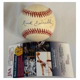 Rick Ferrell Signed Rawlings OALB Brown Baseball With JSA COA