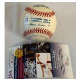 Rick Ferrell Signed Rawlings OALB Brown Baseball With JSA COA