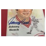 Johnny Bench Signed and Framed Perez Steele Baseball Postcard