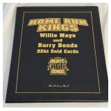 "Home Run Kings" Willie Mays and Barry Bonds 22kt Gold Cards Baseball Book by Danbury Mint