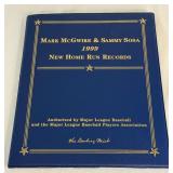 Mark McGwire and Sammy Sosa 1999 New Home Run Records Gold Card Book by Danbury Mint