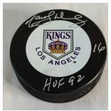 Marcel Dionne Autographed and Inscribed Los Angeles Kings Hockey Puck WithDave & Adam