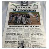 Dan Gladden, Gene Larkin, Tim Laudner Signed 1987 AL Champions Minnesota Twins Poster