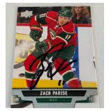 Zach Parise Autographed Minnesota Wild Hockey Card