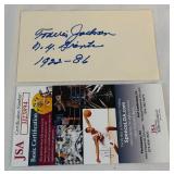 Travis Jackson Autographed Index Card Inscribed "NY Giants 1922-36" With JSA COA