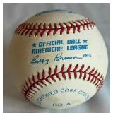 Mark McGwire Signed Baseball Rawlings OALB Brown Ball