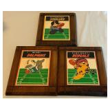 (2) Vintage Football Team Plaques - Steelers, Dolphins, Bengals