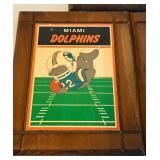 (2) Vintage Football Team Plaques - Steelers, Dolphins, Bengals