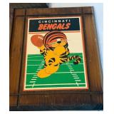 (2) Vintage Football Team Plaques - Steelers, Dolphins, Bengals