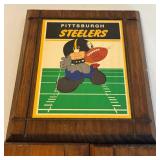 (2) Vintage Football Team Plaques - Steelers, Dolphins, Bengals
