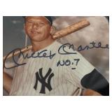 Mickey Mantle Autographed 8x10" Photo Inscribed "NO. 7" - Authenticity Guaranteed - Vintage Baseball