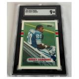 Barry Sanders RC SGC Graded 9 mint 1989 Topps Traded #83T Rookie Football Card