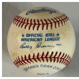 Tim Laudner Signed Baseball Rawlings OALB Brown Ball Minnesots Twins
