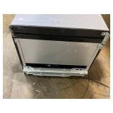 Magic Chef 3.3 cu. ft. Mini Fridge in Stainless Look Model # HMR330SE (Used, Missing A Leg, Minor Transit Damage)