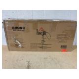 HOMCOM Boho Kitchen Cabinet, Buffet Cabinet with 2 Rattan Doors and Adjustable Shelves for Dining Room, White and Natural